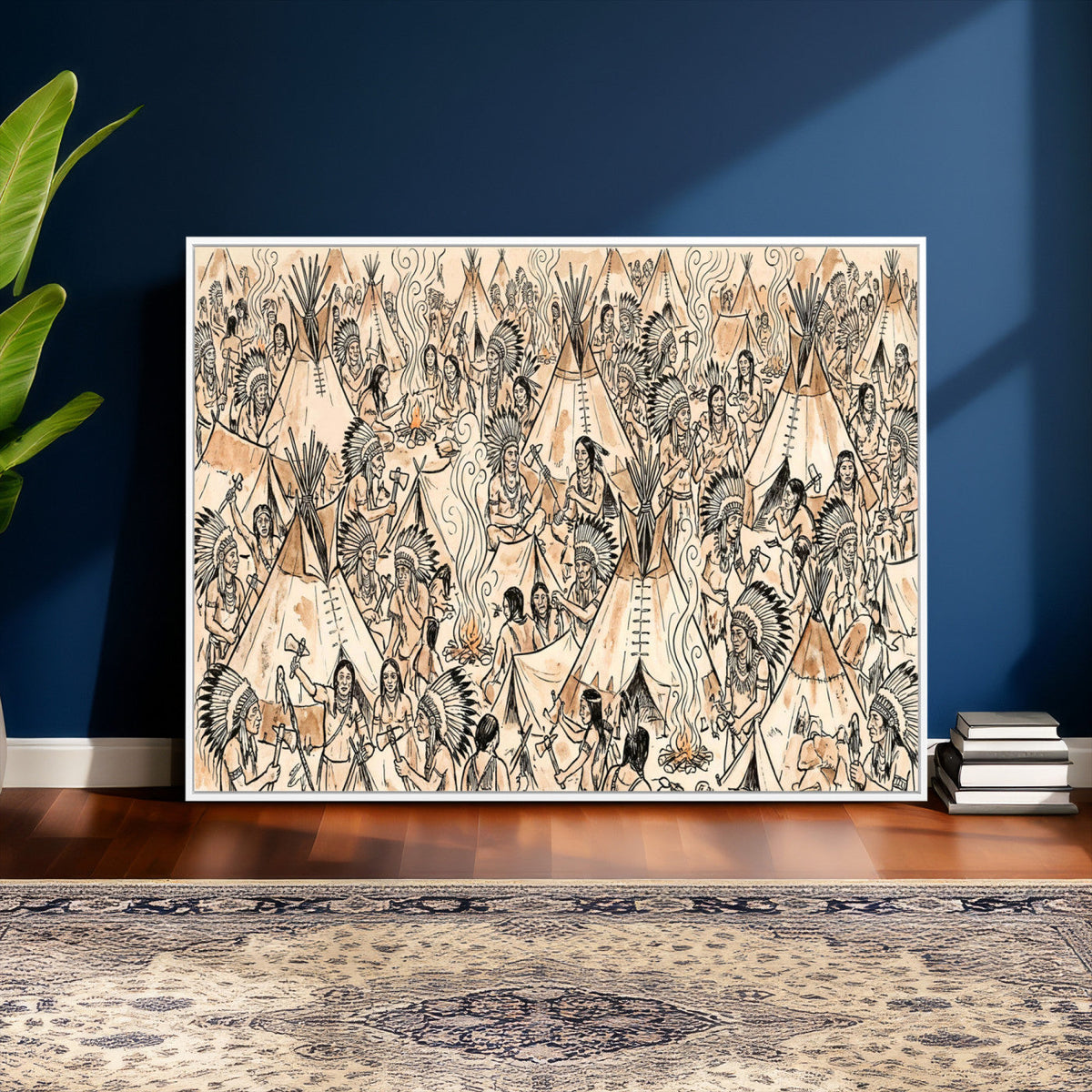 Native American Indian Wall Art Canvas Print - Abstract