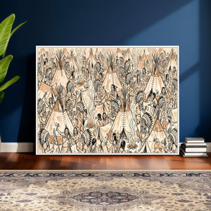 Native American Indian Wall Art Canvas Print - Abstract