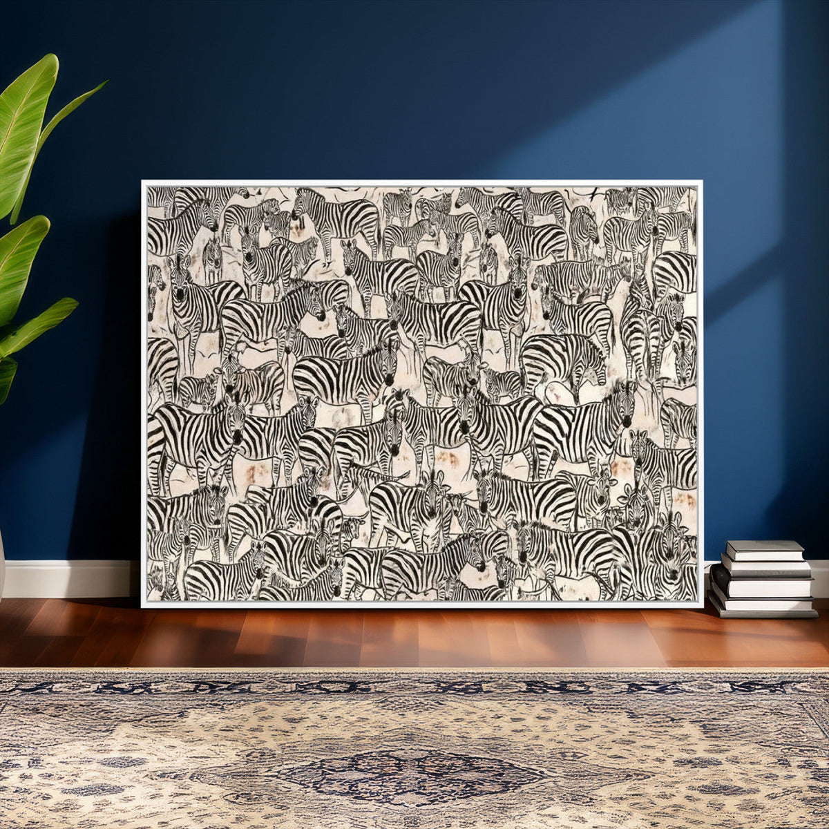 Abstract Zebra Wall Art Canvas Print for Farmhouse Decor