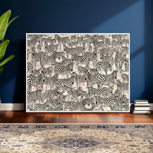 Abstract Zebra Wall Art Canvas Print for Farmhouse Decor