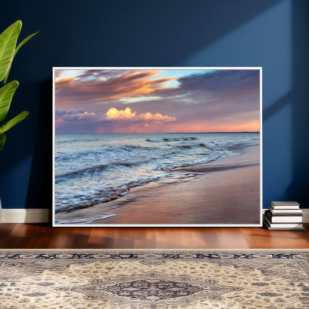 Ocean Sunset Wall Art Canvas Print – Coastal Beach