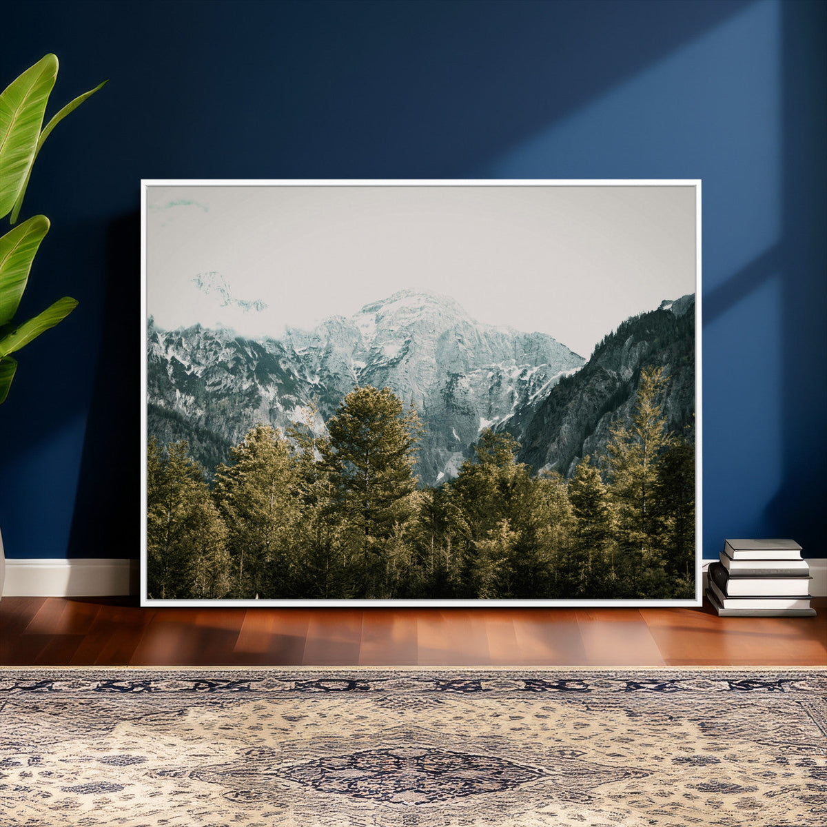 Mountain Forest Wall Art Canvas Print, Alpine Landscape