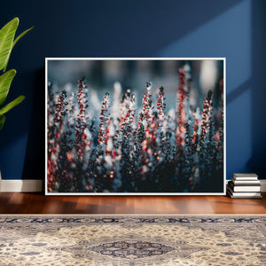 Winter Heather Wall Art Canvas Print, Frosted Floral Nature