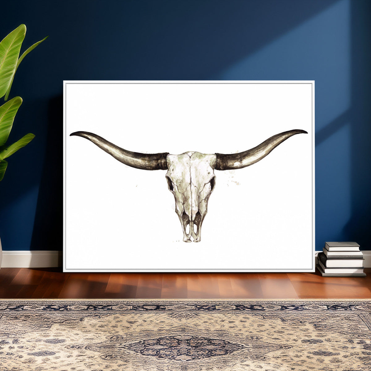 Longhorn Skull Wall Art Canvas Print – Rustic Western