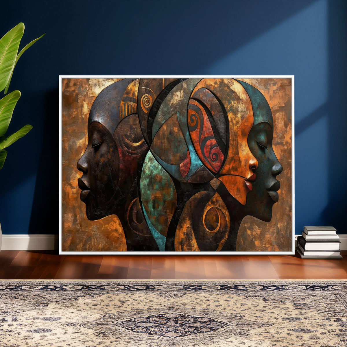 Abstract Afro American Women Wall Art Canvas Print