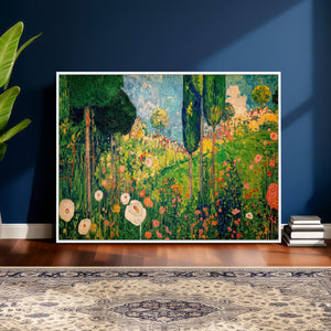 Gustav Klimt Boho Mountain Landscape Large Wall Art,