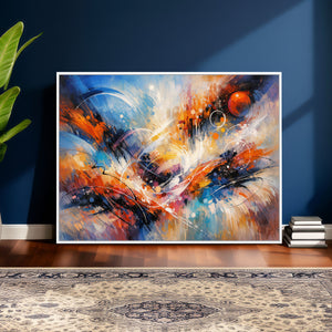 Lyrical Abstraction Wall Art Canvas Print, Orange Blue