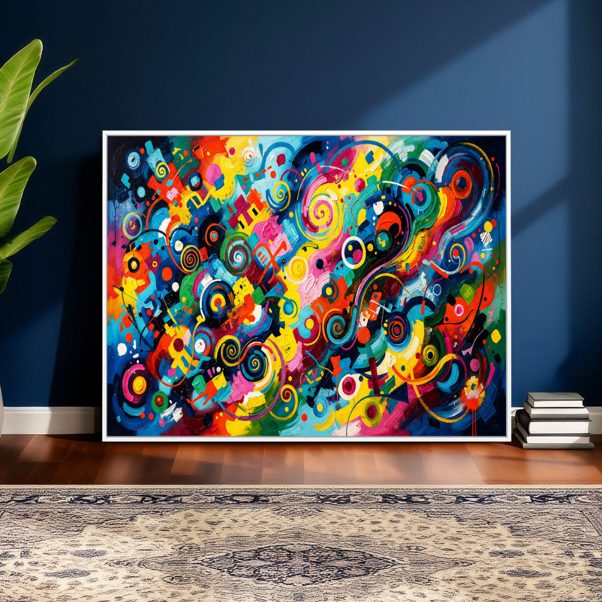Geometric Abstract Wall Art Canvas Print, Bold Color