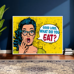Pop Art Print Bathroom Sign Wall Art Canvas Print — Funny