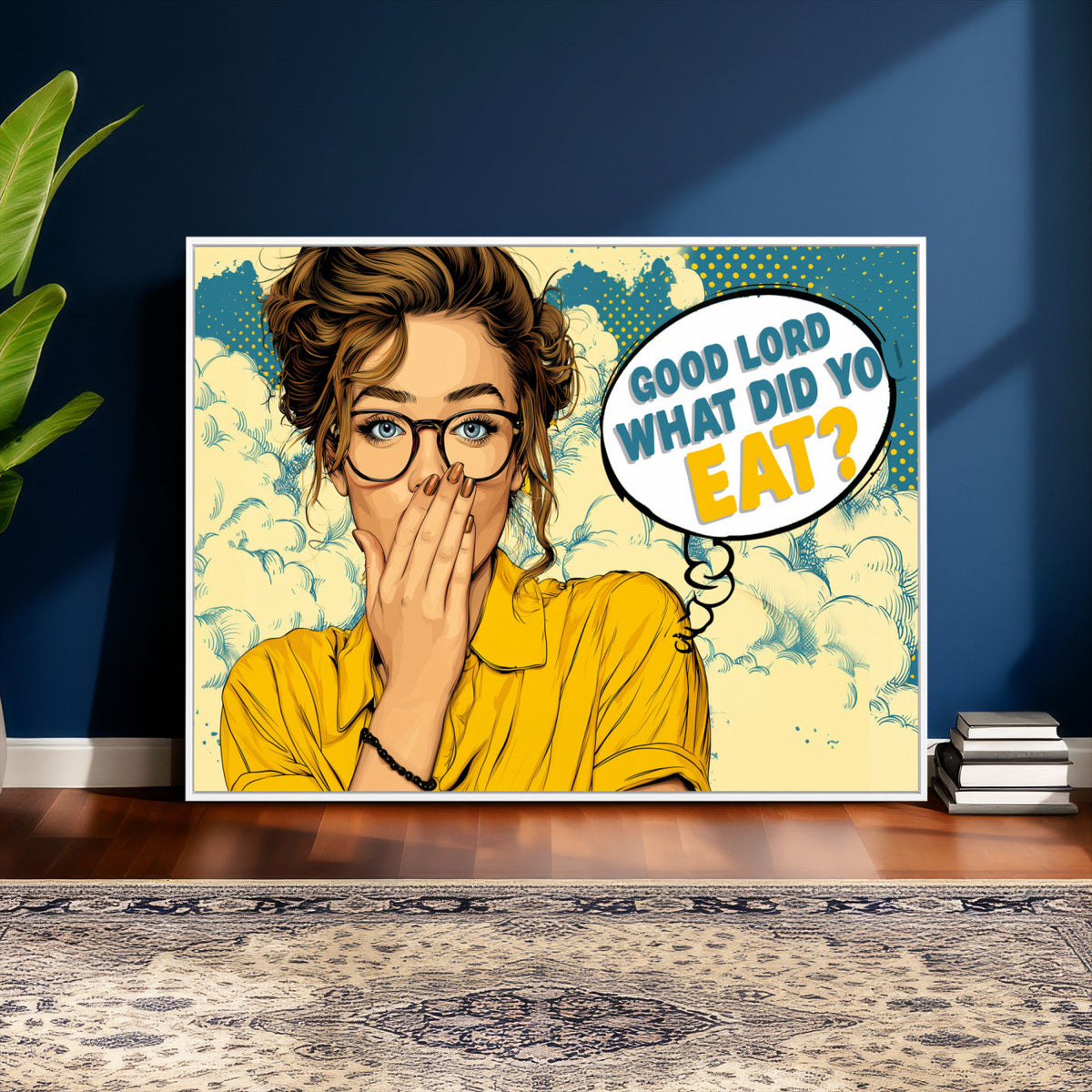 Pop Art Print Bathroom Sign Wall Art Canvas Print — Funny