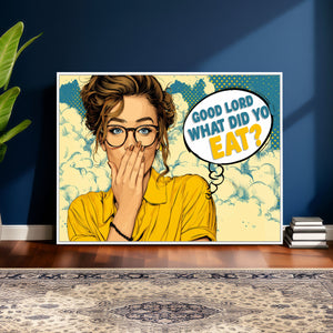 Pop Art Print Bathroom Sign Wall Art Canvas Print — Funny