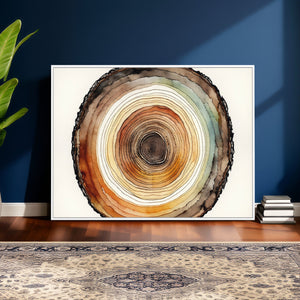 Natural Wood Slice Wall Art Canvas Print, Tree Ring Wall