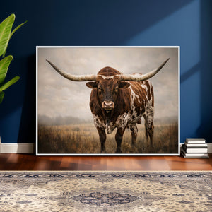 Texas Longhorn Canvas Wall Art Western Bull Desert Moody