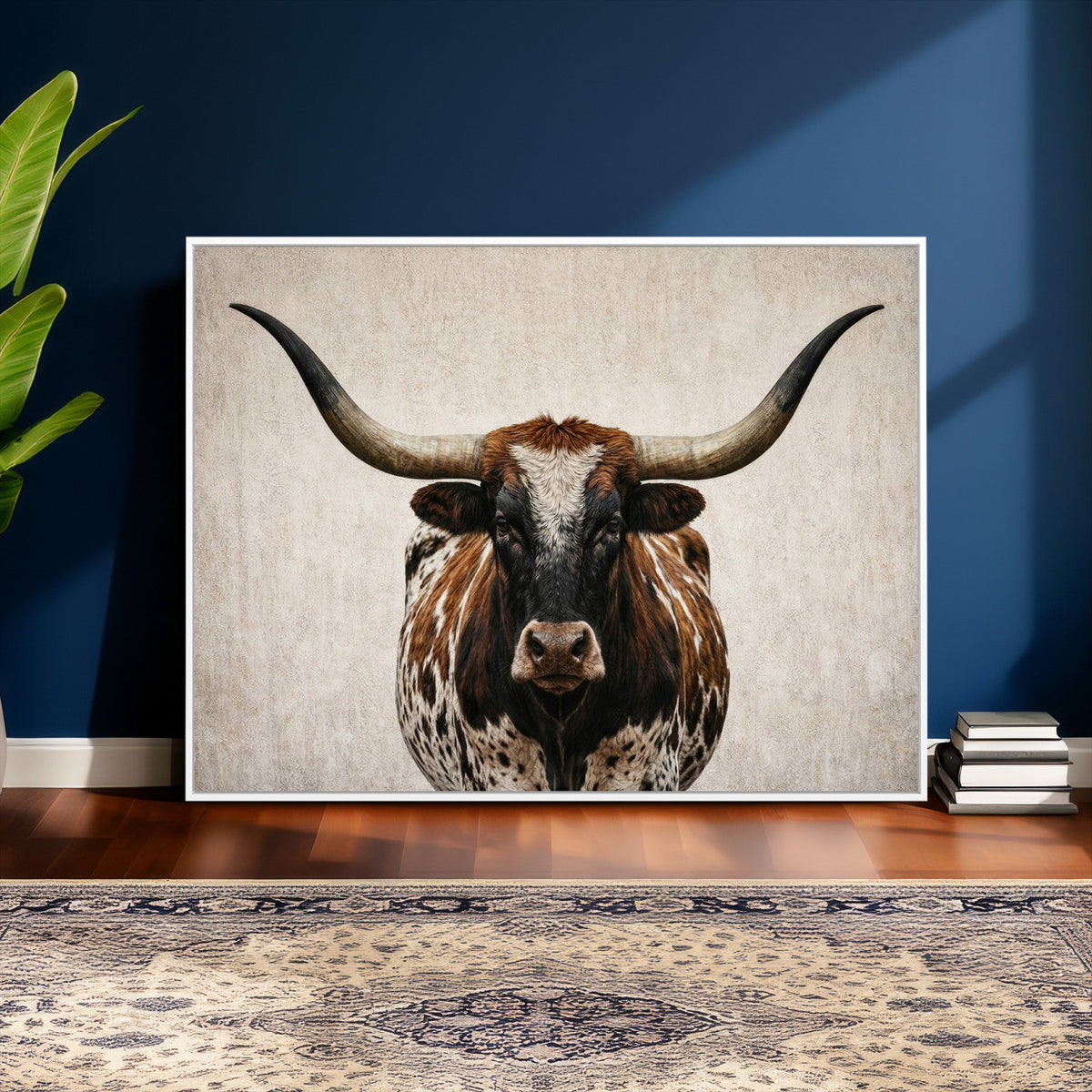 Texas Longhorn Canvas Wall Art Western Bull Desert Moody