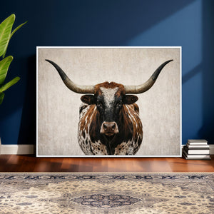 Texas Longhorn Canvas Wall Art Western Bull Desert Moody