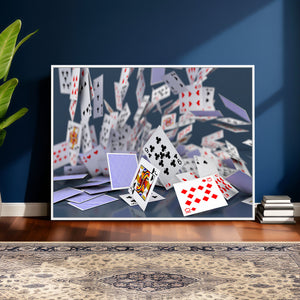 Playing Cards Canvas Wall Art | Casino Game Room Decor,