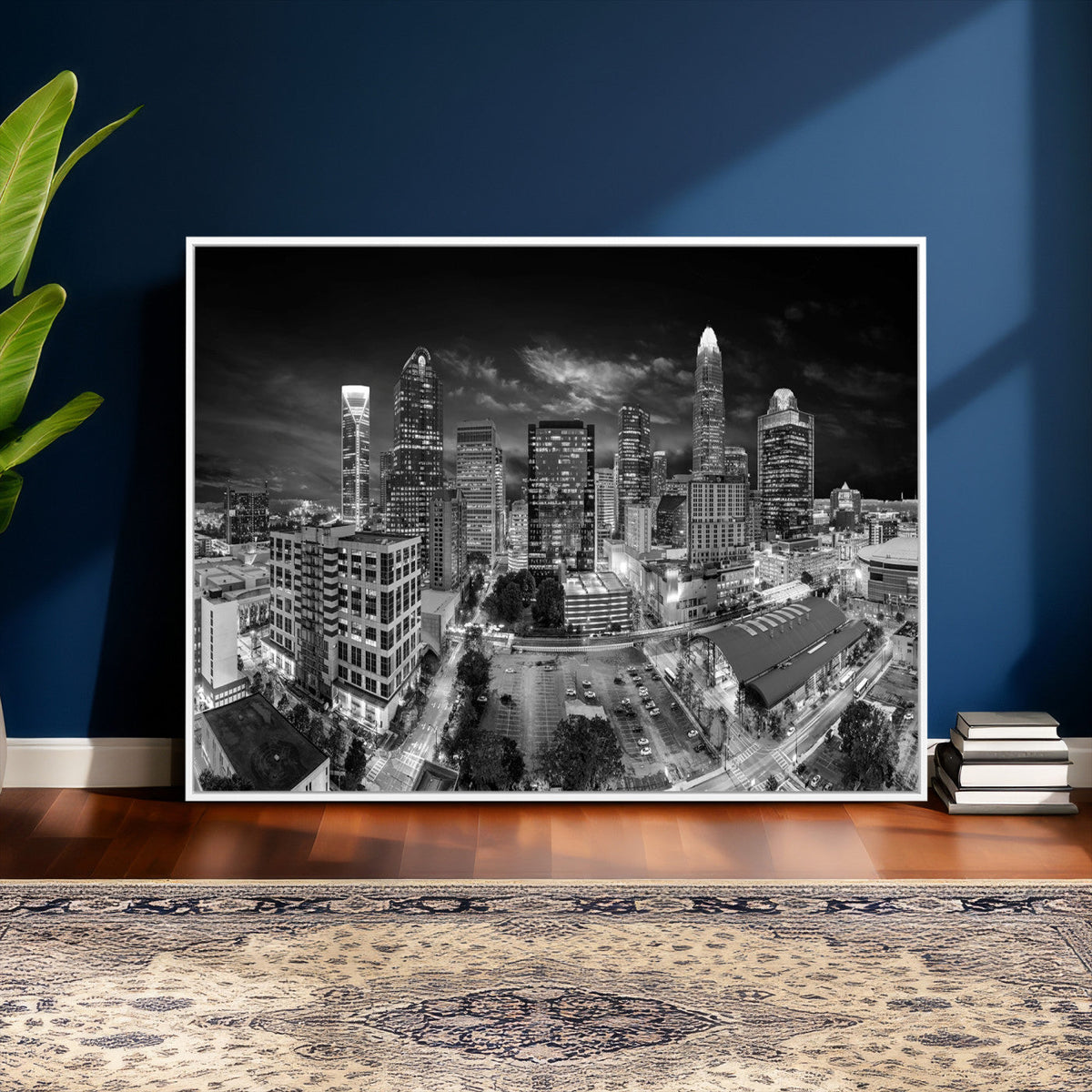 Charlotte Skyline Canvas Wall Art Print – North Carolina Cityscape Photography Print