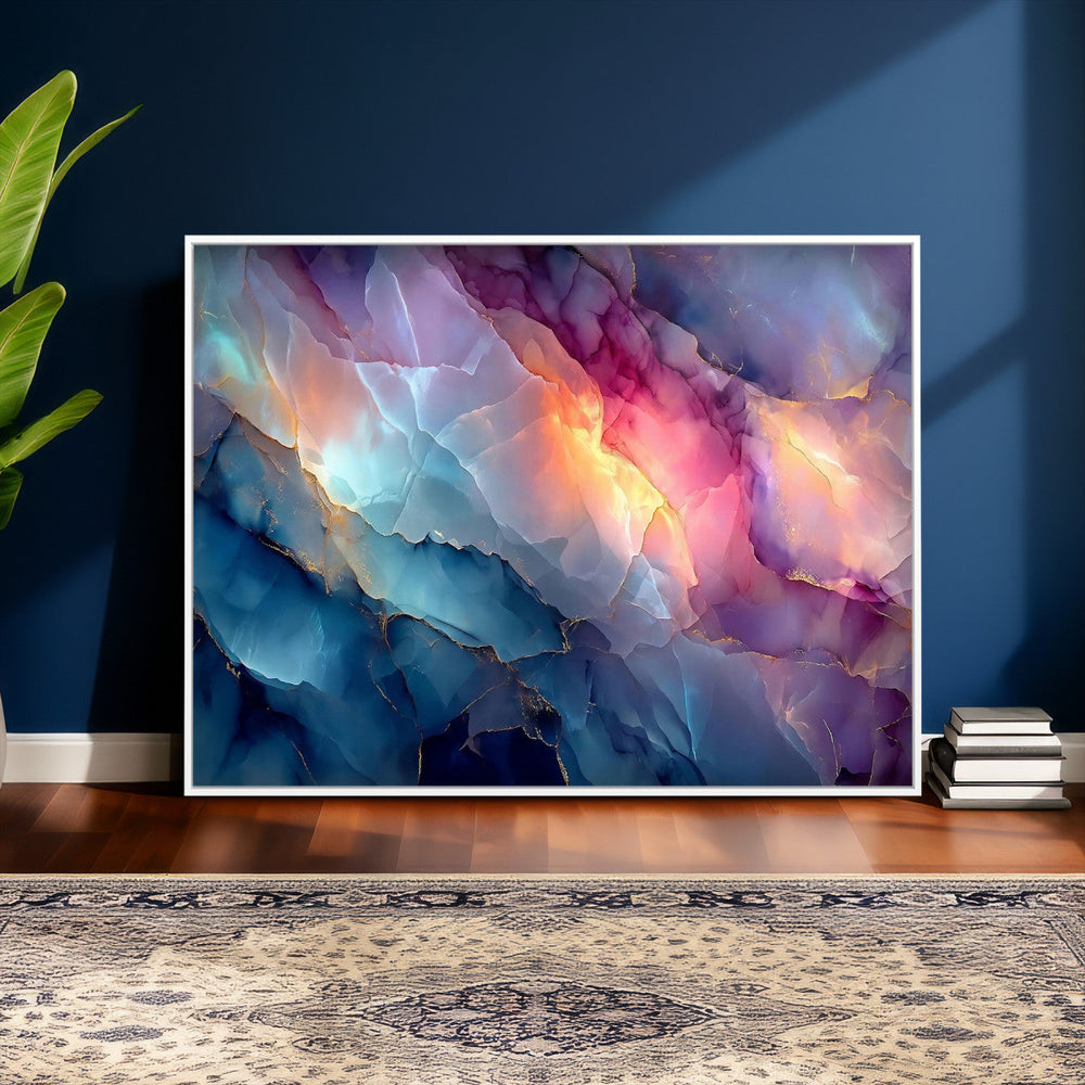 Colorful Abstract Canvas Wall Art Print, Vibrant Popup Color Art Print