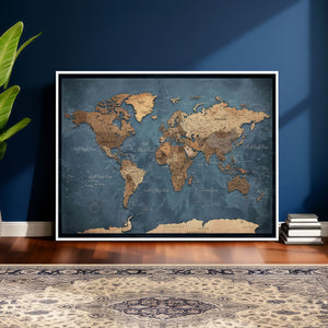 World Map Canvas Wall Art Canvas Print
