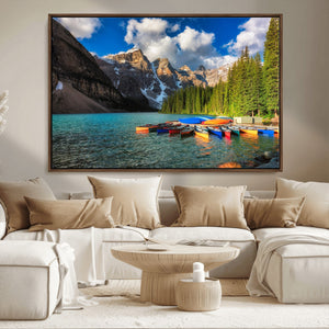 Moraine Lake 3-Panel Wall Art, Majestic Mountain and Lake