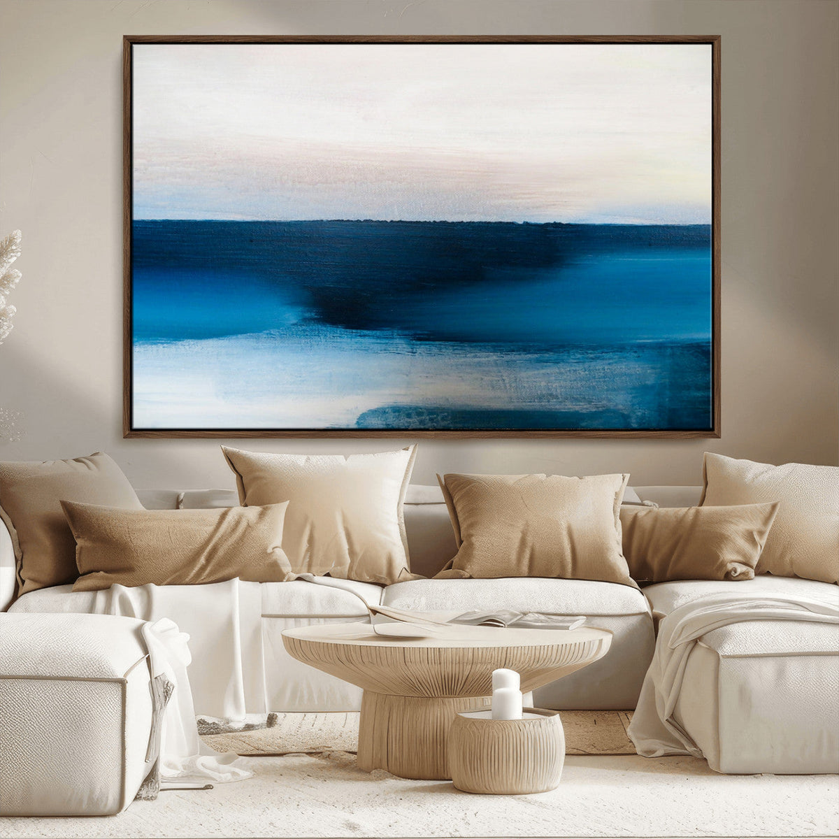 Dark Blue Abstract Wall Art Canvas Print