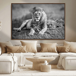 King Forest Lion Wall Art Canvas Print – Framed Majestic