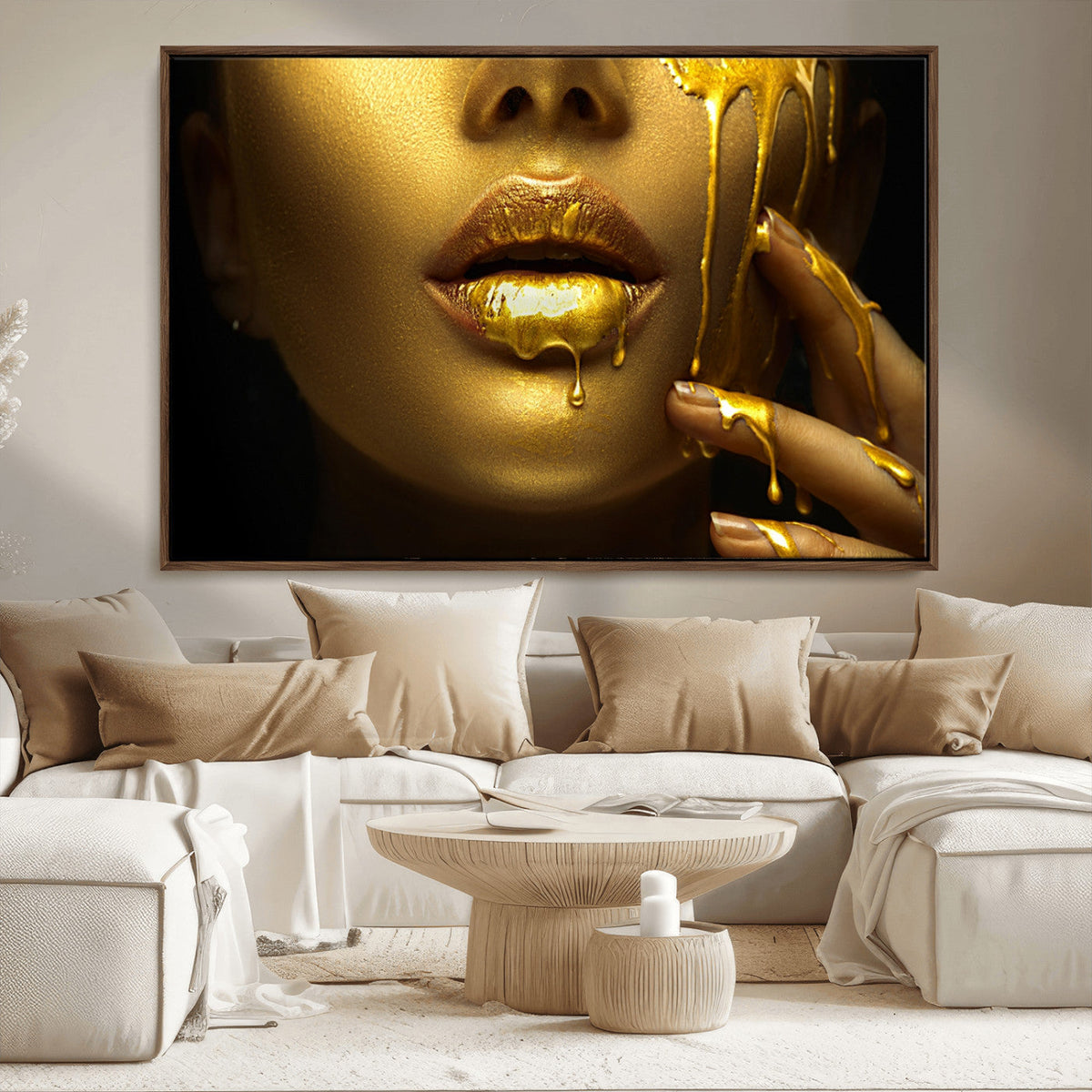 Gold and Women Wall Art Canvas Print