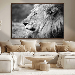 Lion Wall Art Canvas Print – Framed Majestic Wildlife