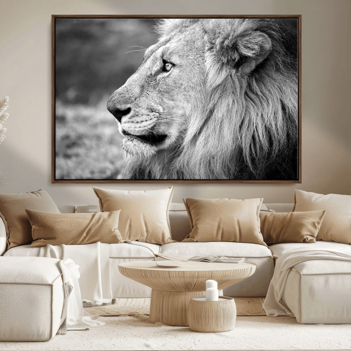 African Lion Wall Art Canvas Print – Majestic Wildlife