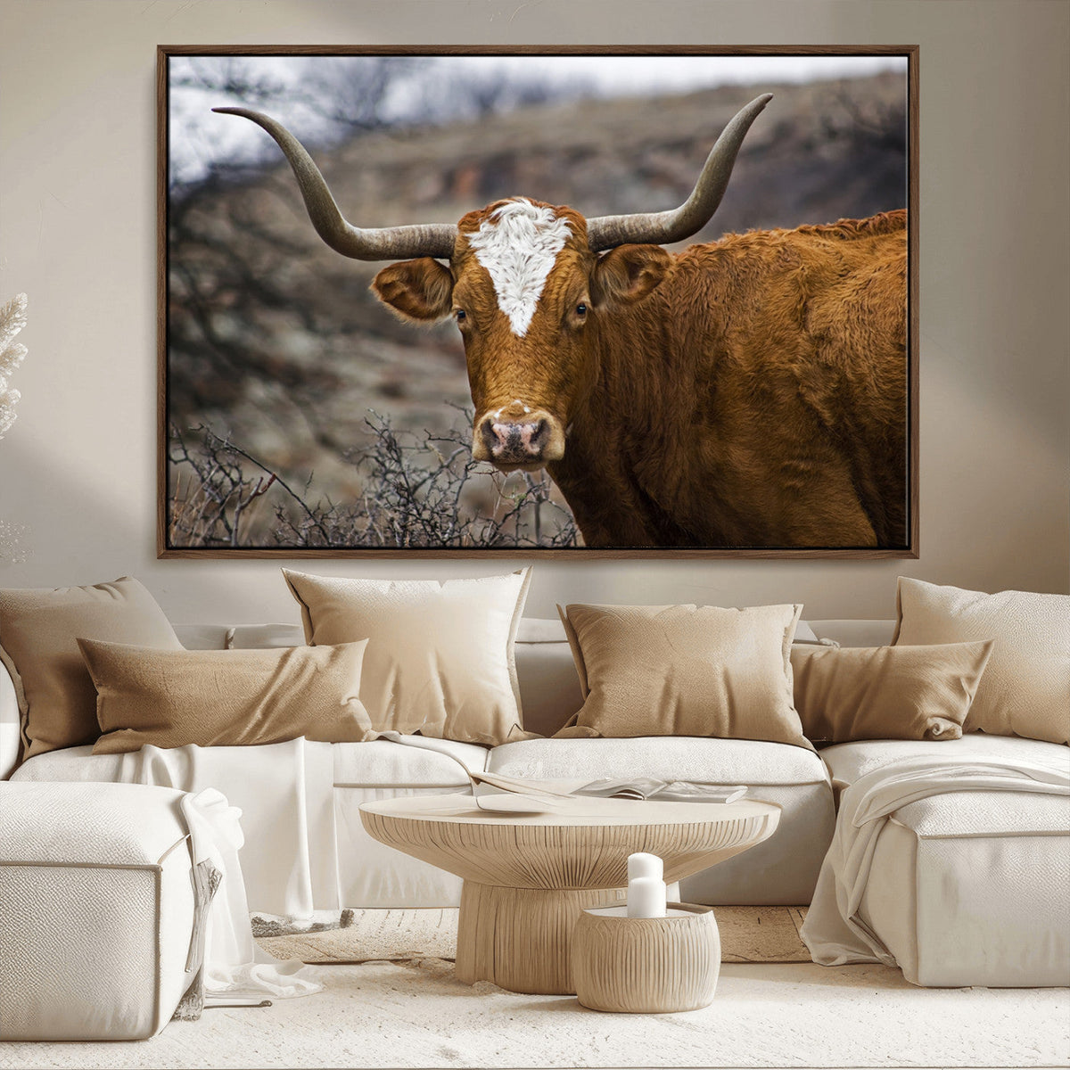 Texas Longhorn Canvas Wall Art - Longhorn Steer Canvas Wall