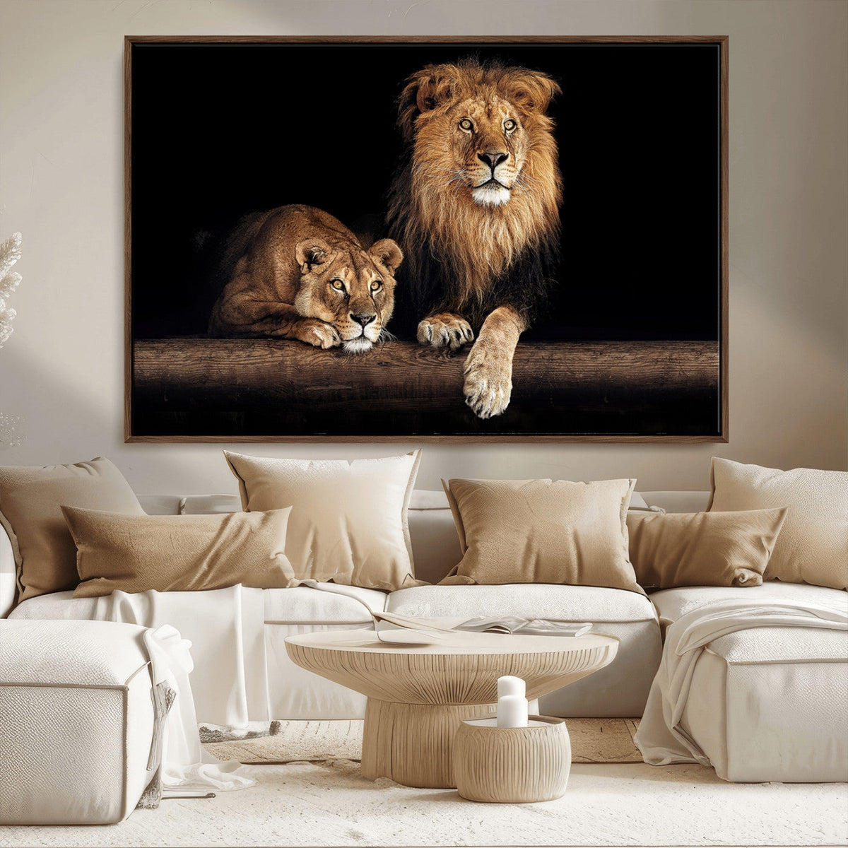 Lion Canvas Wall Art – Majestic Animal Print Artwork for