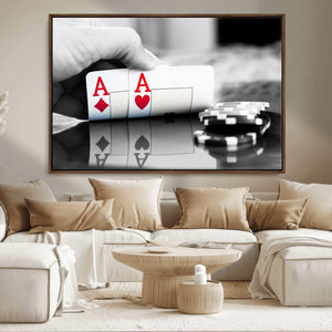 Aces Poker Art Poker Game Wall Art Canvas Print