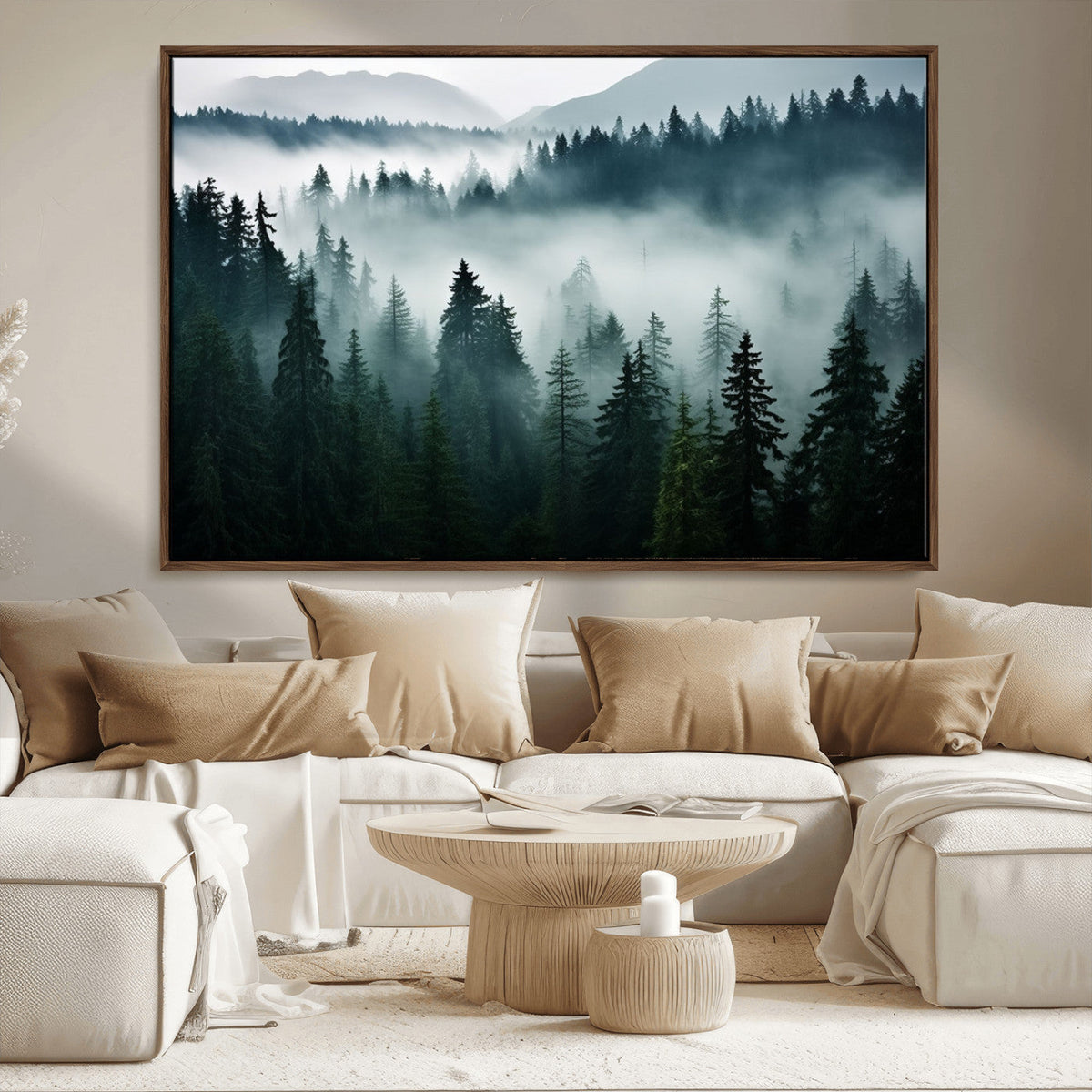 Captivating Misty Forest Wall Art Canvas, Premium Canvas