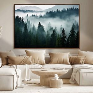 Captivating Misty Forest Wall Art Canvas, Premium Canvas