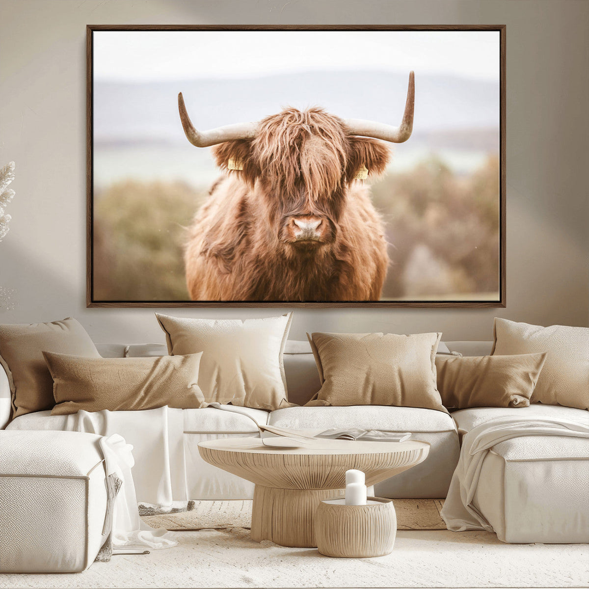 Scottish Serene Highland Cow Canvas Wall Art – Serene