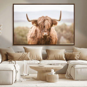 Scottish Serene Highland Cow Canvas Wall Art – Serene