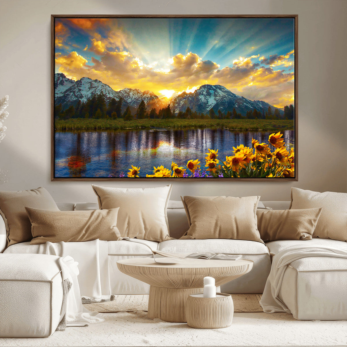 Grand Teton Park Sunrise Wall Art – Vibrant Landscape Canvas