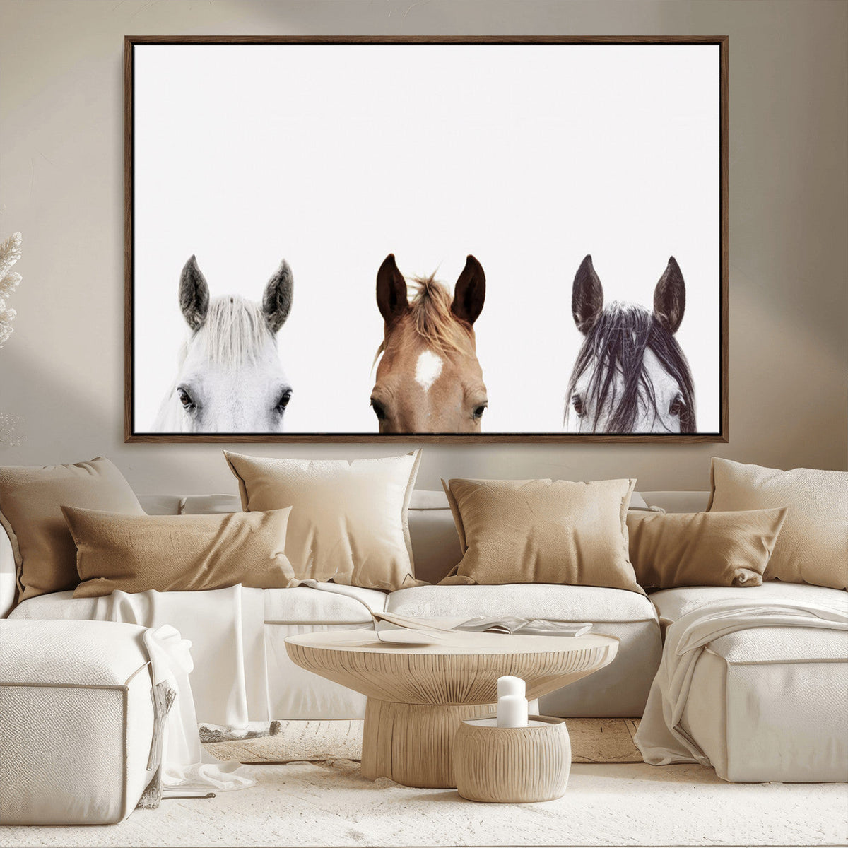 Horse Prints Set, Set of 3 Horse Wall Art, Horses Portraits,