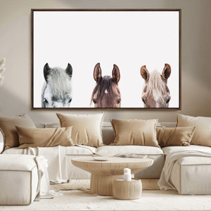 Horse Wall Art - Minimalist Horse Triptych Wall Art – Modern