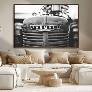 Vintage Farmall Tractor Wall Art Canvas Print, Rustic