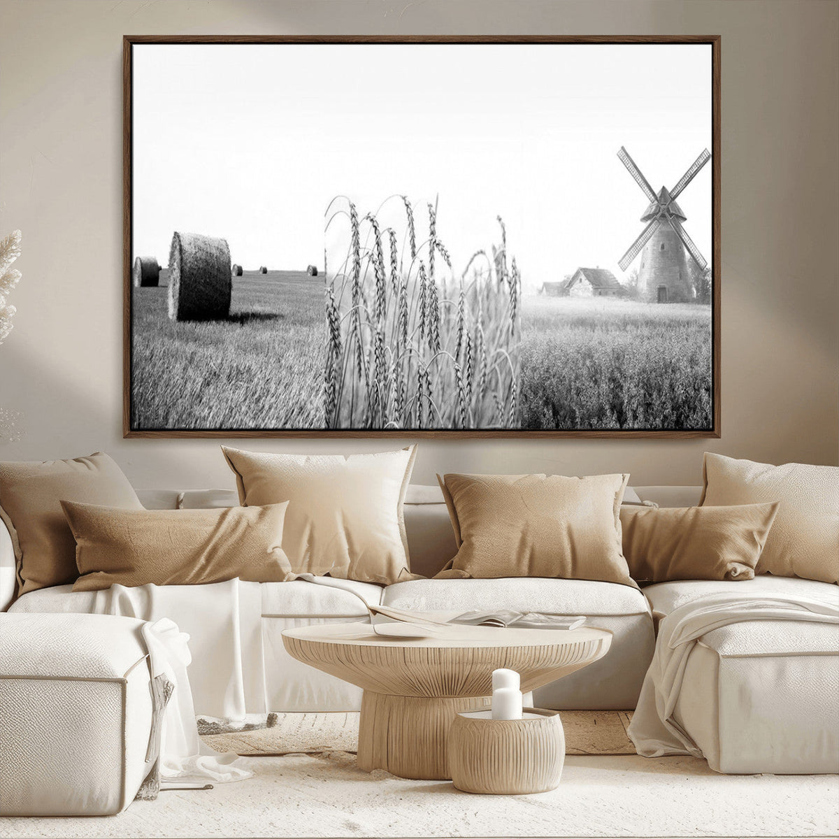 Vintage Farmhouse Black and White Triptych Wall Art – Giclee