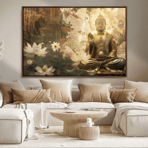 Zen Buddha Wall Art Canvas Print | Peaceful Meditation Decor