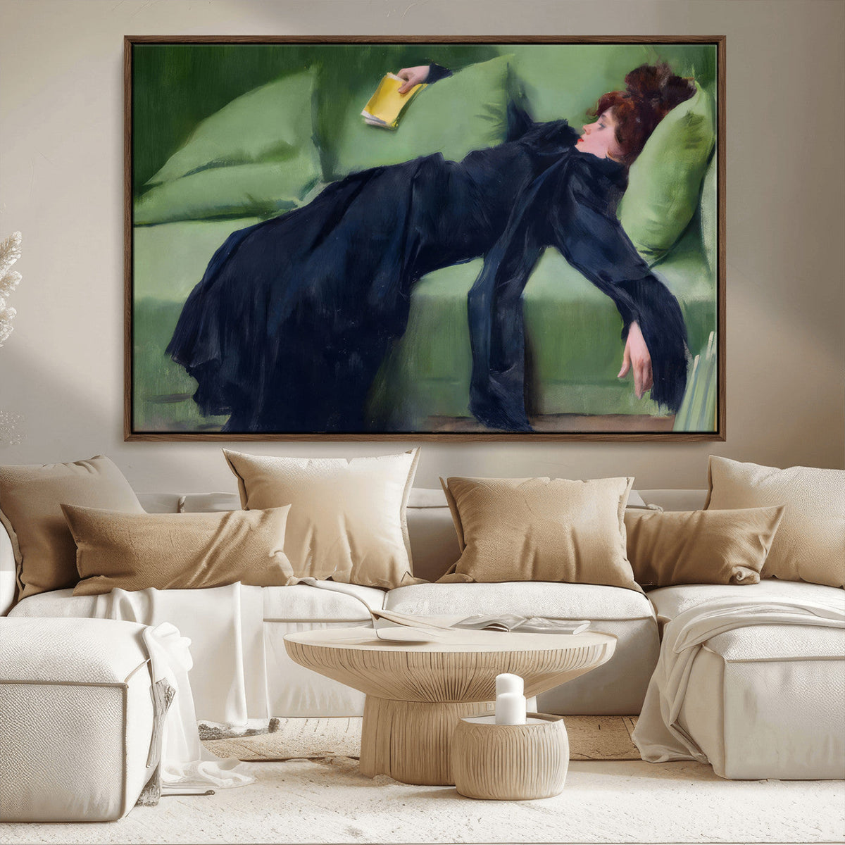 Decadent Girl by Ramon Casas Wall Art Canvas Print, Framed