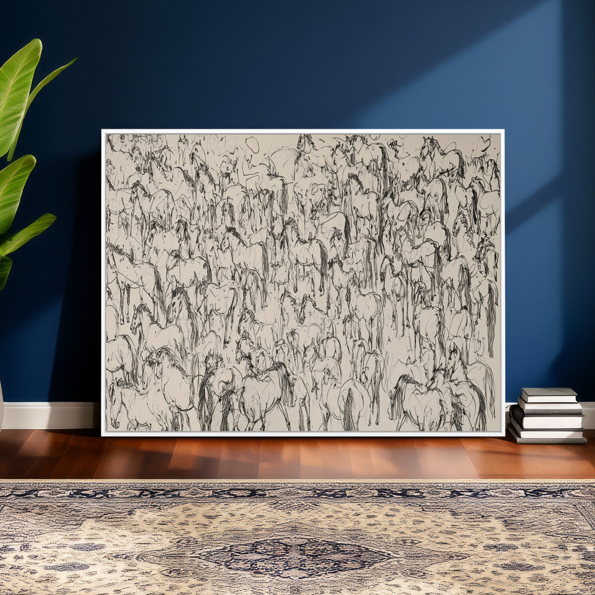 Abstract Horse Sketch Wall Art | Ready to Hang and Framed |