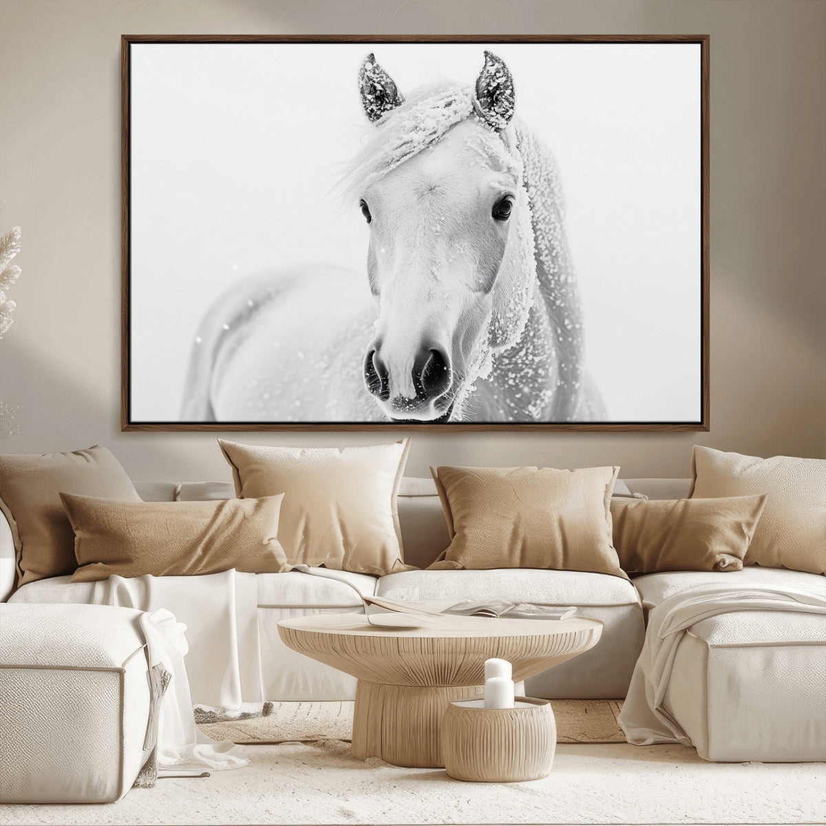 Majestic White Horse Wall Art | Ready to Hang and Framed |