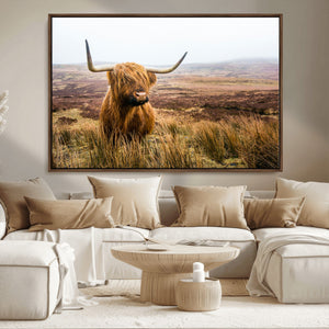 Scottish Highland Cow Canvas Wall Art – Rustic Farmhouse