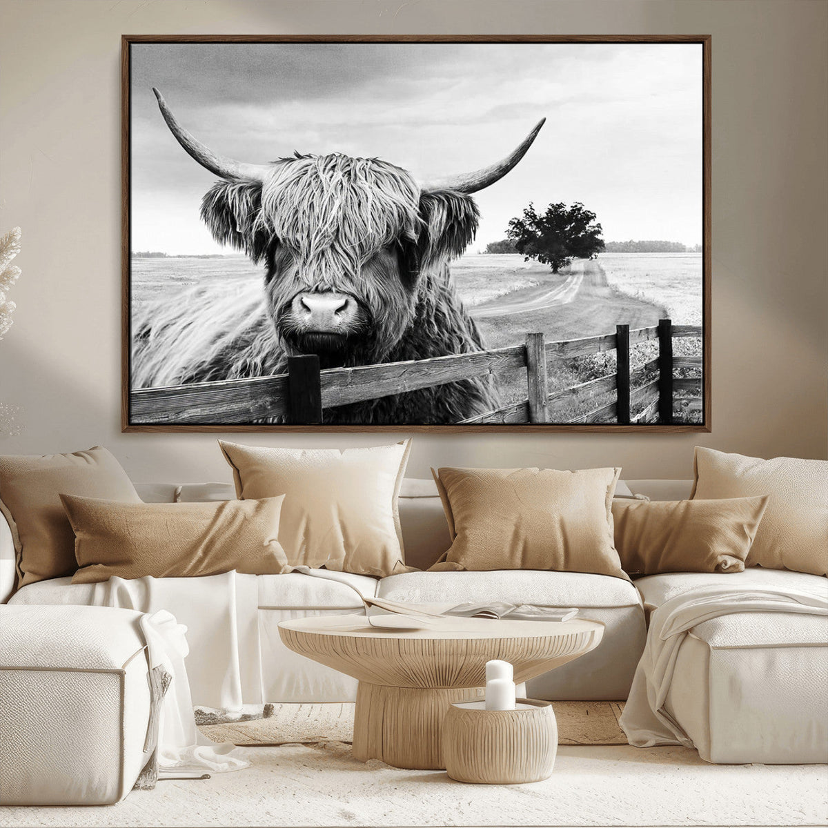 Scottish Highland Cow Wall Art | Rustic Farmhouse Décor |