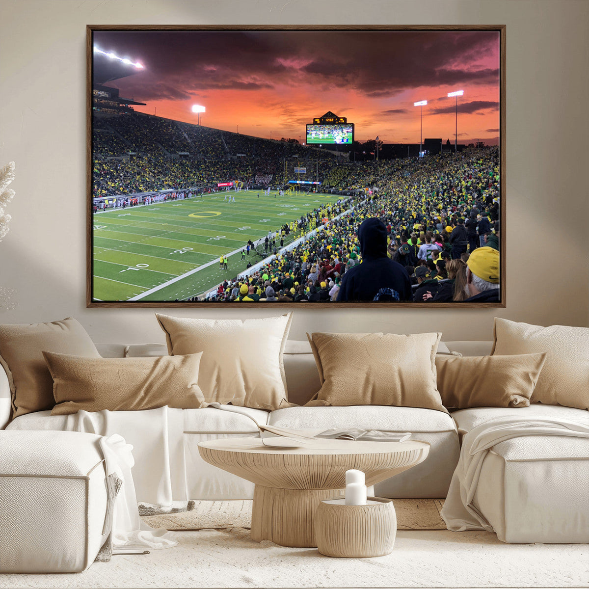 Eugene Autzen Stadium Canvas Wall Art Print – Sunset Over