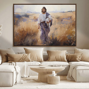 Jesus the Good Shepherd Wall Art Canvas Print - Lost Lamb