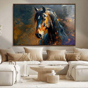 Abstract Horse Wall Art Canvas Print | Farmhouse Wall Decor